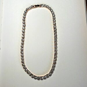 17 inch Rhinestone Necklace Rose Gold